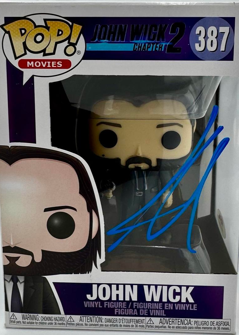 Keanu Reeves Signed Funko Pop #387 (John Wick) - PSA COA #01